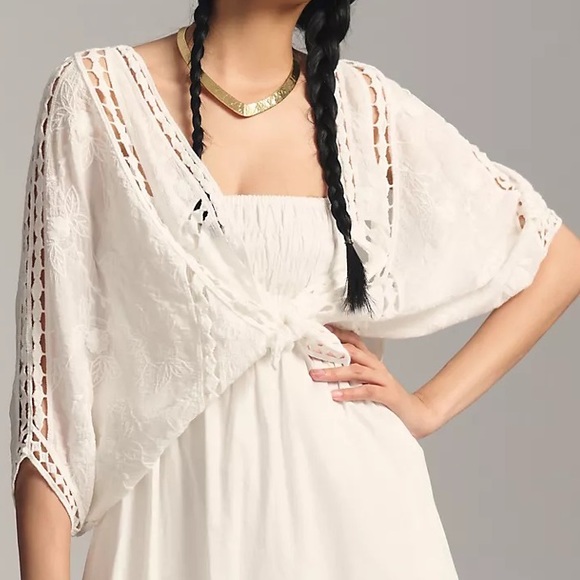 ANTHRO LACE-INSET KIMONO  (O/S) - Picture 4 of 5